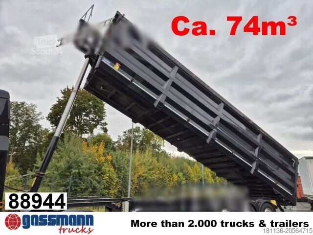 Semi-remorque benne  KLOOS FT 74, Stahlmulde ca. 74m³, 2x Liftachse,