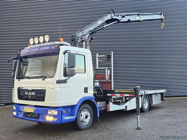 Læsseplatform MAN TGL 12.220 / HIAB CRANE / MACHINE TRANSPORT