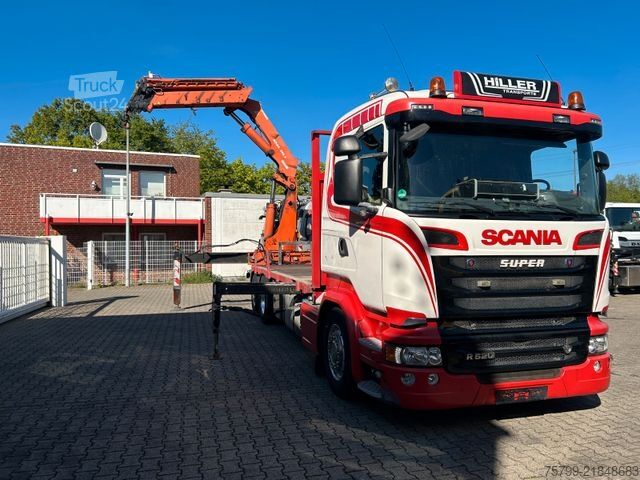 Kravas automašīnai uzstādīts celtnis SCANIA R520 V8 Pritsche+ ATLAS 390 Kran +Lift-Lenkachse