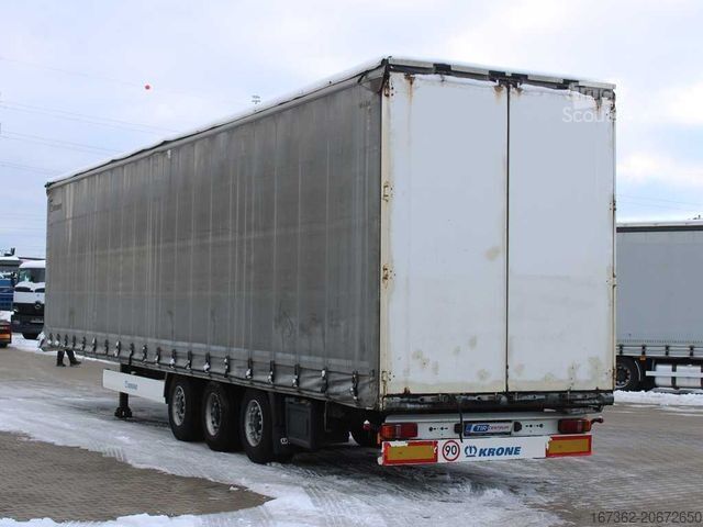 Atvira puspriekabė su tentu KRONE SD, LOWDECK, MULTILOCK, LIFTING AXLE