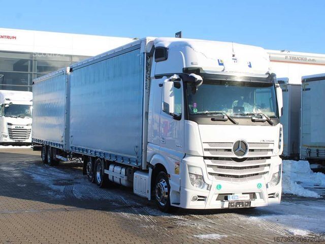Valníkový nákladní automobil s plachtou MERCEDES-BENZ ACTROS 2553, EURO 6, 6X2, TRANSIT SET + PANAV