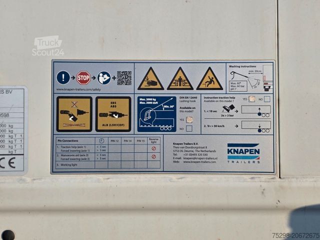 Semi-remorque à plancher roulant KNAPEN K100 / Liftachse