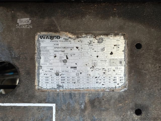 Semi-remorque à plancher roulant KNAPEN K100 / Liftachse