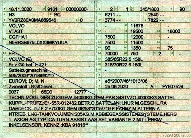 Standard dragbil VOLVO FH 460 / Kipphydraulik / 6D / Gas/Diesel