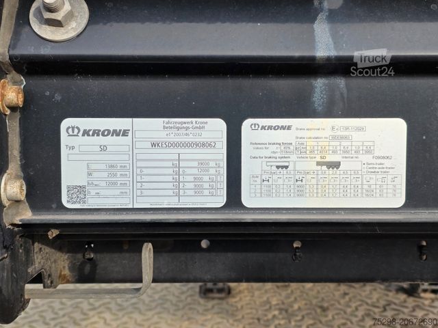 Atvira puspriekabė su tentu KRONE SD / Liftachse / EDSCHA