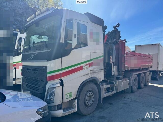 Autogru Volvo FH540 Tridem crane truck with tipper and 36.5 tm F