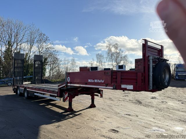 Låglastarsläpvagn MÜLLER-MITTELTAL TS2 pen*Lenkachse*Seilwinde*8m*Container