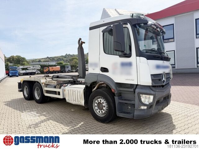 Kanca kasalı yük kamyonu (roll-off) Mercedes-Benz Antos 2636 L 6x4, VDL S 21-550 Abrollanlage