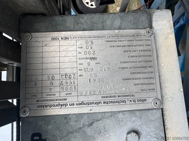 Platforma podnosząca Klaas **LADDERLIFT-DAKWERKERSLIFT-VERHUISLIFT**