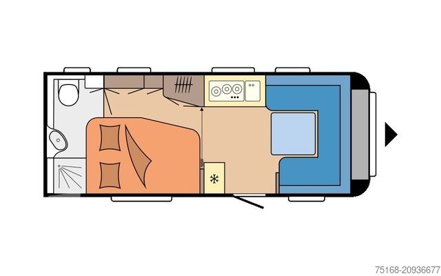 Husvagn HOBBY Excellent 540 WFU Modell 2025 / 2000 Kg Achse