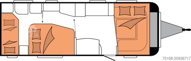 Husvagn HOBBY Prestige 650 KFU Abverkauf / 2200 kg