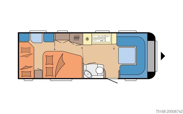 Lakókocsi HOBBY Prestige 650 KFU Modell 2025 / 2200 Kg Achse