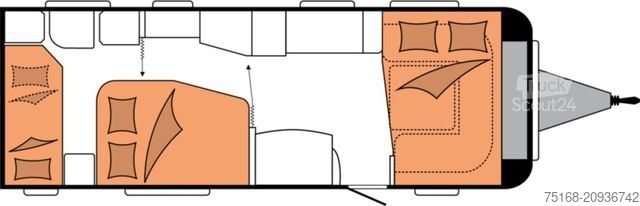 Lakókocsi HOBBY Prestige 650 KFU Modell 2025 / 2200 Kg Achse