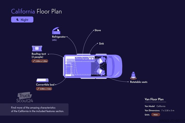 Autocaravana 2022 Volkswagen California Coast | | Automatico | Tetto Sollevabile