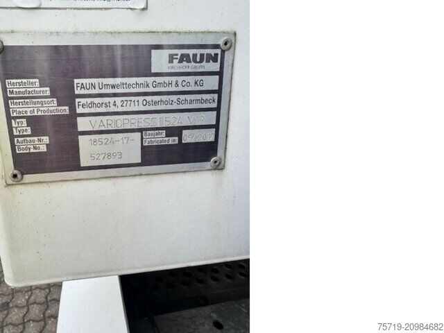 Camion à ordures Mercedes-Benz 2635 6x2 Econic Euro6/Faun Vario II 524