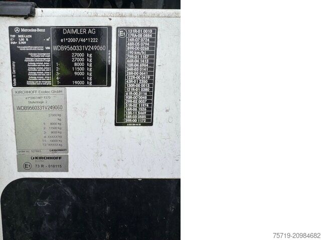 Camion à ordures Mercedes-Benz 2635 6x2 Econic Euro6/Faun Vario II 524