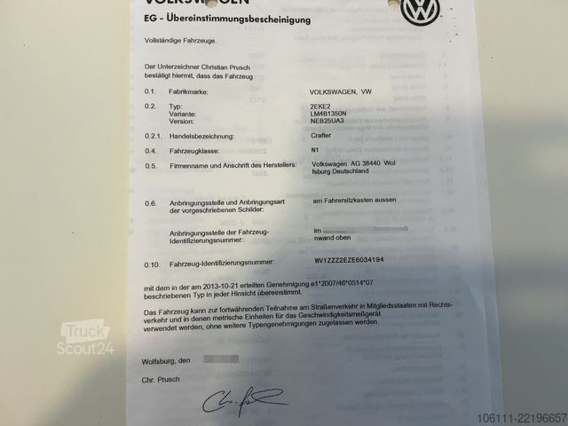 Kleinbus VOLKSWAGEN Crafter Kasten 35 kurz L1H2 Hochdach