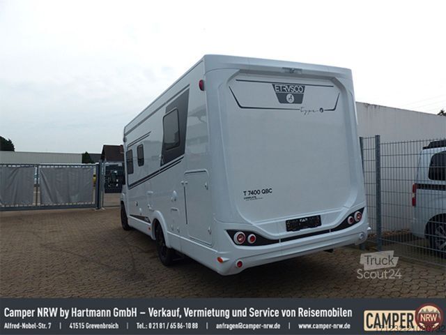 Half-integraal camper ETRUSCO T 7400 QBC +Queensbett+Markise+Ohne Hubbett
