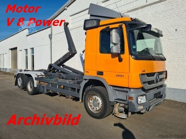 Haakarm vrachtwagen Mercedes-Benz Actros 2551 L 6x2 Actros 2551 L 6x2, Meiller, V8-Motor, Lenk-Liftachse