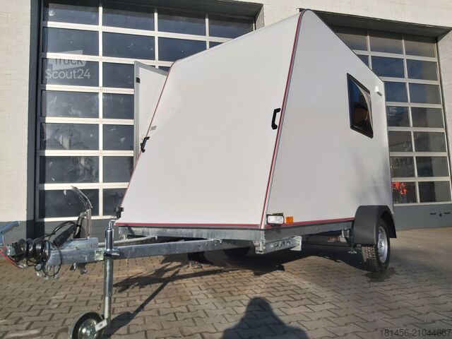 Ρυμουλκούμενο μοτοσικλέτας Tomplan Sport uns Transport Camping isolierter Koffer mit Heckrampe führerscheinfrei 100km/H Neu