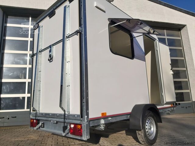 Ρυμουλκούμενο μοτοσικλέτας Tomplan Sport uns Transport Camping isolierter Koffer mit Heckrampe führerscheinfrei 100km/H Neu