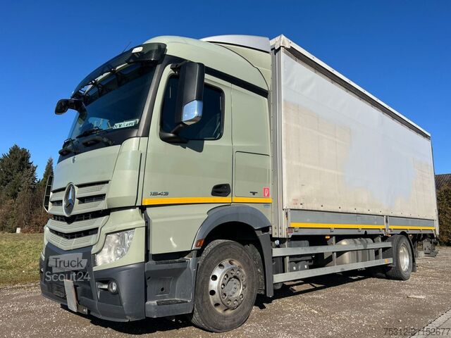 Plattewagen met zeil Mercedes-Benz Actros 1843  Retarder AHK LBW 2,7m