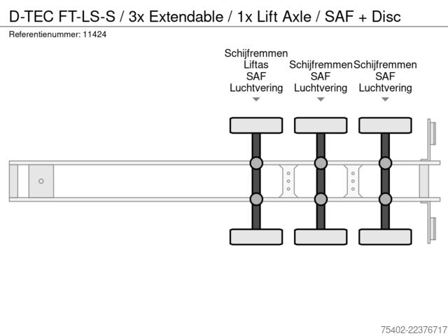  D-TEC FT-LS-S / 3x Extendable / 1x Lift Axle / SAF + ...