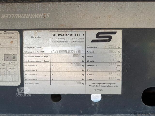 Výmenový podvozkový príves SCHWARZMÜLLER S-SERIE WECHSELAUFBAU  *BJ-2014 *TOP*TÜV 2027*