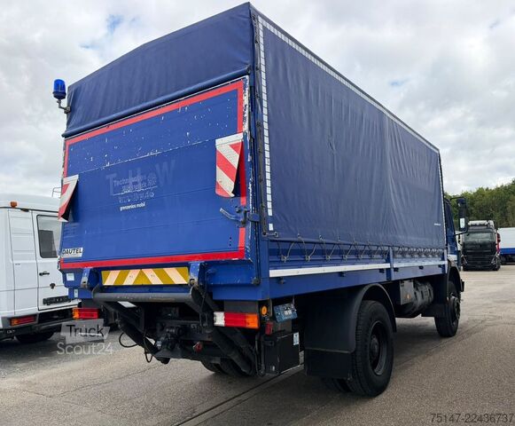 Kamion sa ravnom platformom i ceradom MERCEDES-BENZ 1820 AK Allrad 4x4 3-Sitzer ex-THW