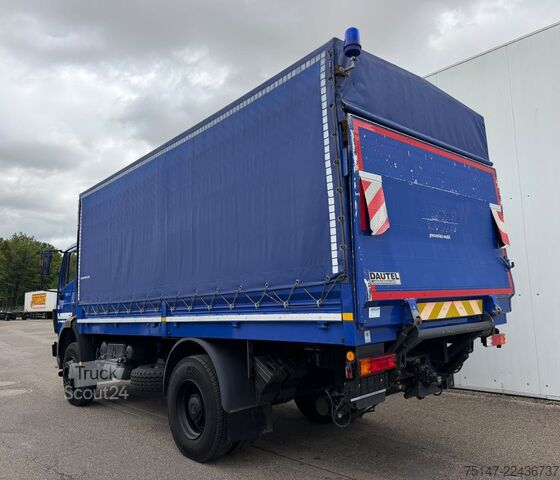 Kamion sa ravnom platformom i ceradom MERCEDES-BENZ 1820 AK Allrad 4x4 3-Sitzer ex-THW