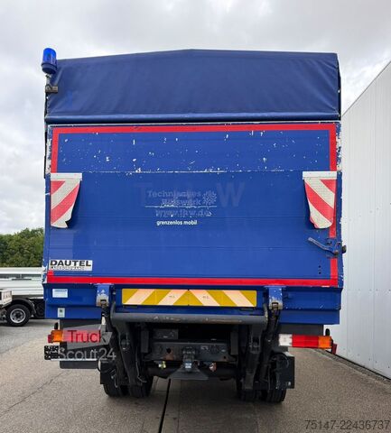 Kamion sa ravnom platformom i ceradom MERCEDES-BENZ 1820 AK Allrad 4x4 3-Sitzer ex-THW