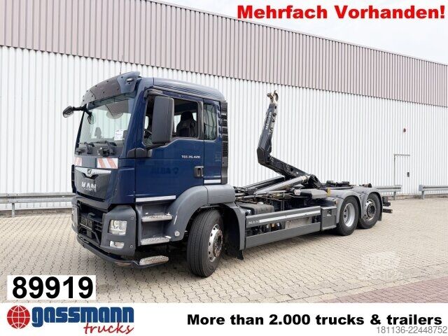 Roll-off-kippi kuorma-auto MAN TGS 26.420 6x2-4 BL Meiller 26.65 Lenk-Liftachse