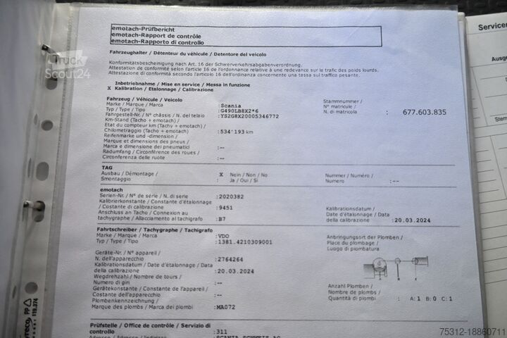 Camion-citerne Scania G490 E6 8x2 Retarder ADR 27.000L 2Kammern Pumpe