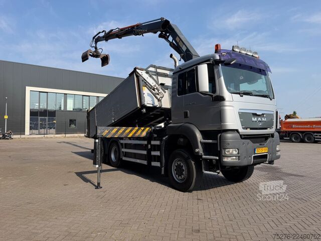Самосвал с краном MAN TGS 28.480 6x4-4 BL Kipper / HMF 2420 K3