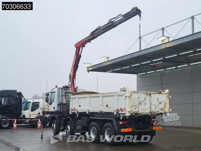 Camion-benne avec grue Renault Kerax 410 Kerax 8X4 Fassi F150A22 Crane 2-way t...