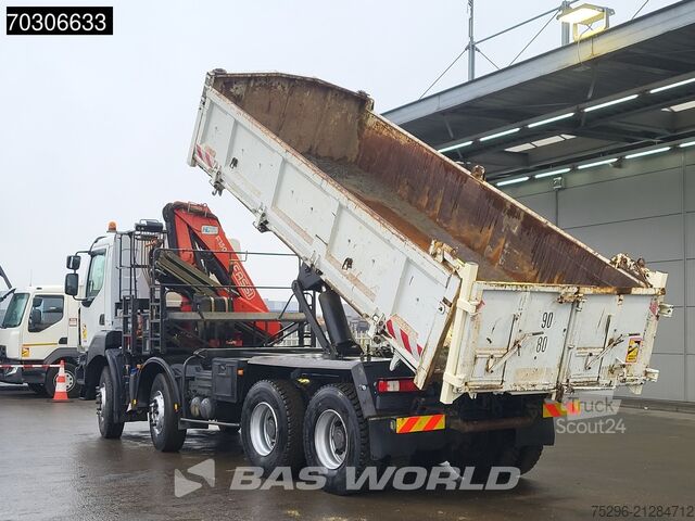 Camion-benne avec grue Renault Kerax 410 Kerax 8X4 Fassi F150A22 Crane 2-way t...