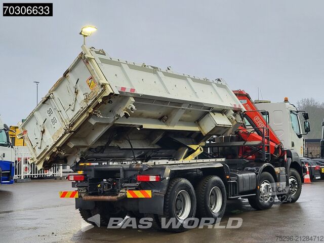 Camion-benne avec grue Renault Kerax 410 Kerax 8X4 Fassi F150A22 Crane 2-way t...