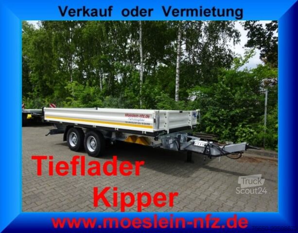 Самосвальный прицеп Möslein TTD 13 Weiß  13 t Tandem 3- Seitenkipper Tieflader-- Neufahrzeug --