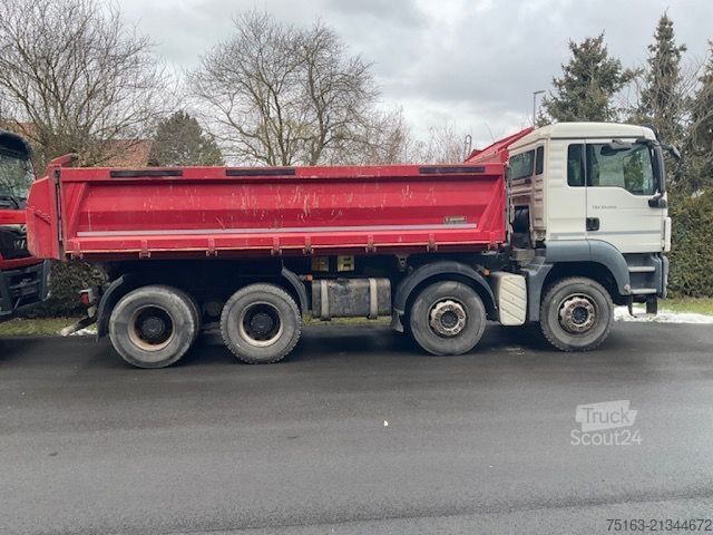 Trijų pusių savivartis sunkvežimis MAN TG-S 35.400 8x4 BB 4-Achs Kipper mech. Bordmatik