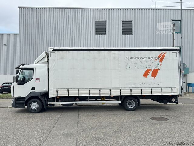 Грузовик с бортовой платформой, тентом и задним подъёмником Renault D12-240 Pr.Plane 7,3m AHK L-Haus Klima