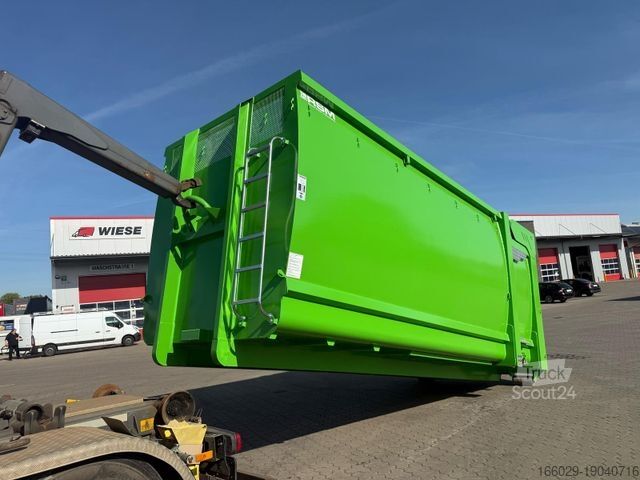 Anhänger-Wechselfahrgestell  RSM Abrollcontainer 38m³ mit hydr. Heckklappe
