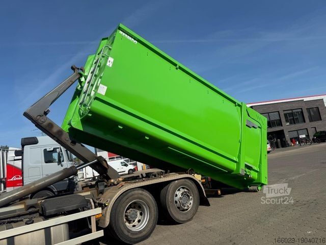 Anhänger-Wechselfahrgestell  RSM Abrollcontainer 38m³ mit hydr. Heckklappe