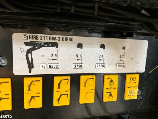 مركبة جمع النفايات Volvo FE 280 Euro 6 Hiab 21 Tonmeter laadkraan