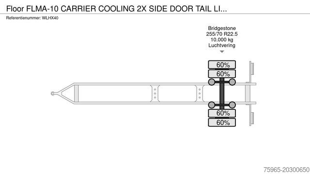 Reboque frigorífico FLOOR FLMA-10 CARRIER COOLING 2X SIDE DOOR TAIL LIFT D