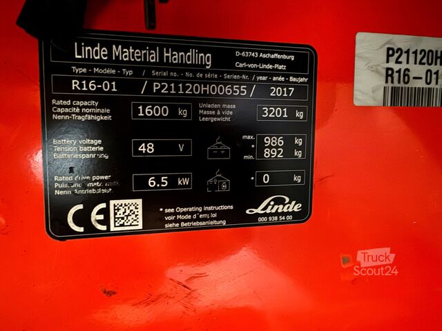 περονοφόρο ανυψωτικό με μετατόπιση ιστού Linde R 16 WHD [ID: 262]