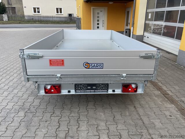 Trojsmerný sklápačský príves Saris 356cm 184cm 3,5T 3-Seitenkipper Tandem