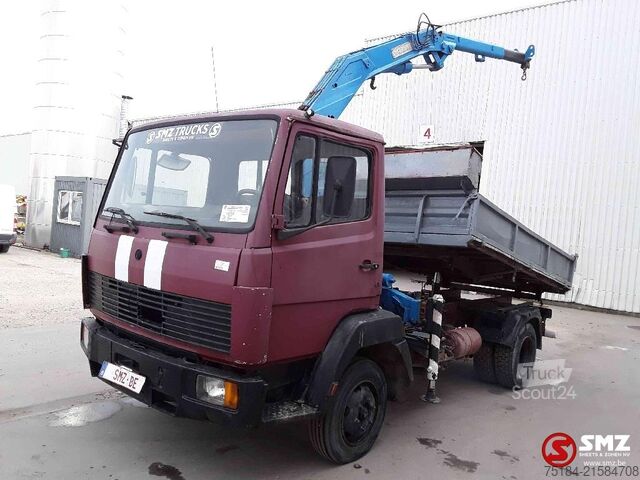 Tipper with crane Mercedes Ecoliner 814 benne grue