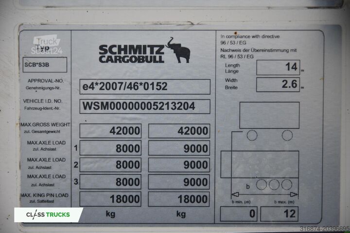 Refrižeratora puspiekabe SCHMITZ CARGOBULL SKO DoubleDeck FP60 SLXi300 Lifting Axle