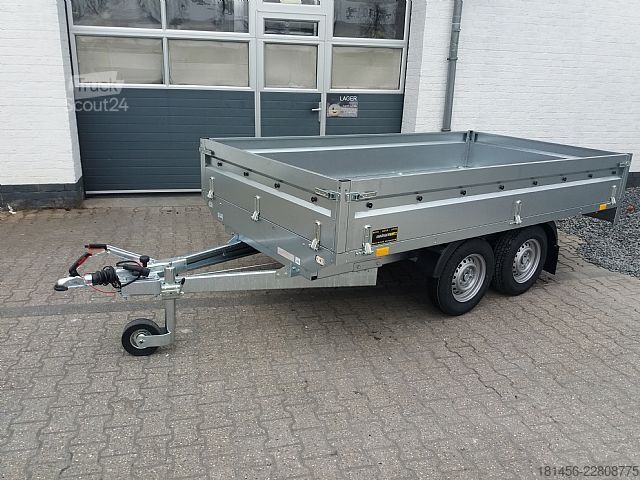 Automobilių priekaba Neptun 2000kg Tandem Pritsche 320x168x40cm Stahlwände direkt und günstig