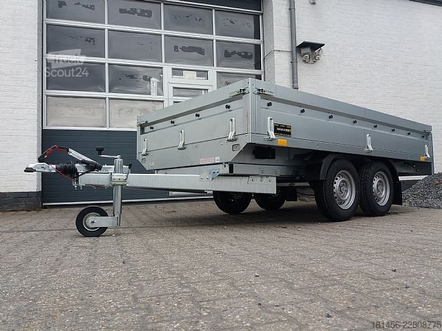 Automobilių priekaba Neptun 2000kg Tandem Pritsche 320x168x40cm Stahlwände direkt und günstig